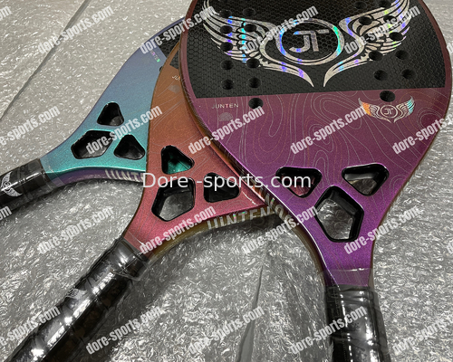 Customize Professional Design High Quality Beach Tennis Rackets OEM Chameleon Painting 3K Carbon  Beach Tennis racket