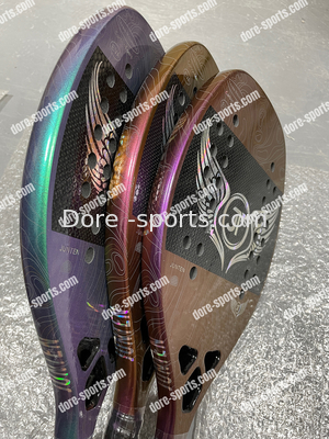 OEM   Painting Beach Tennis Shinny Logo Rackets Plate Tennis Racket Carbon Fiber 22mm  Beach Tennis Racket Bag Set